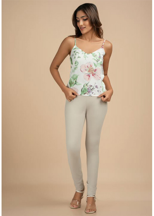 HIGH WAIST SKINNY BEIGE PANT